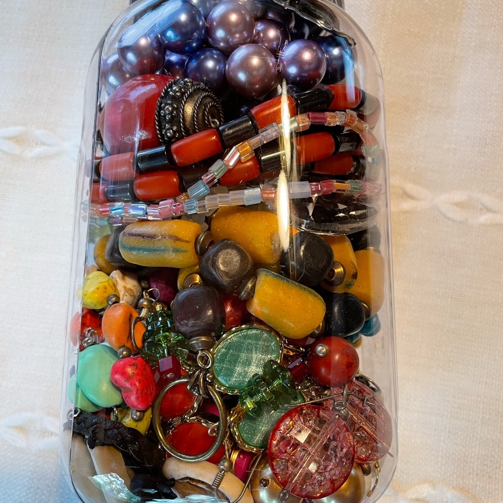 Colorful Jewelry Assortment Jar